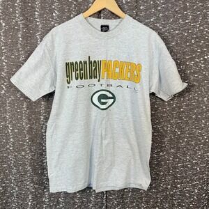 Vintage 90's Green Bay Packers‎ Football Front Row Gray Shirt Size Large